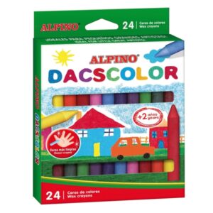 alpino dacscolor pack de 24 ceras semiblandas de colores mezclables no manchan colores surtidos