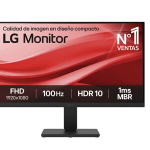 lg monitor led 21.5" fullhd 1080p hdr 100hz respuesta 1ms 16:9 vga, hdmi vesa 100x100