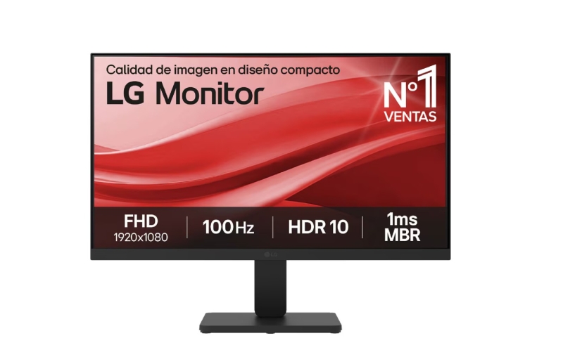 lg monitor led 21.5" fullhd 1080p hdr 100hz respuesta 1ms 16:9 vga, hdmi vesa 100x100