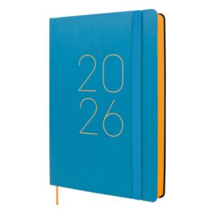 finocam flexi lisa agenda anual 2026 tapa blanda formato fa5 151x23x214mm 1 dia por pagina color azul