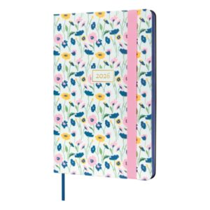 finocam flexi joy agenda en catalan anual 2026 tapa blanda formato f4 120x13x172mm semana vista horizontal tematica de flores