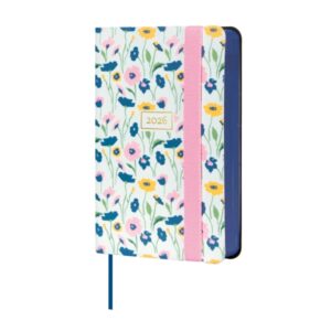 finocam flexi joy agenda anual 2026 tapa blanda formato f2 85x23x130mm 1 dia por pagina tematica de flores