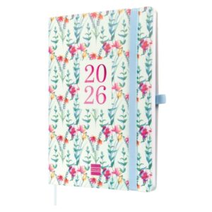 finocam capri agenda internacional anual 2026 formato fa5 153x13x214mm semana vista en vertical tematica de flores