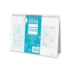 finocam chic calendario de sobremesa anual 2026 210x70x155mm espacio para escribir color turquesa