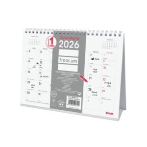 finocam chic calendario de sobremesa anual 2026 210x70x155mm espacio para escribir color blanco