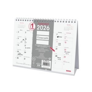 finocam chic calendario de sobremesa en catalan anual 2026 210x70x155mm espacio para escribir color blanco