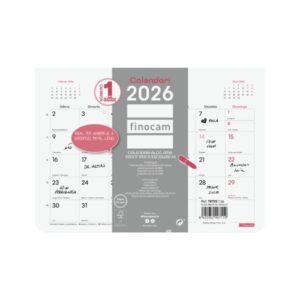 finocam chic calendario imantado en catalan anual 2026 bloc encolado 210x6x150mm espacio para escribir color blanco