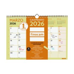 finocam grafik calendario de pared anual 2026 297x10x212mm espacio para escribir color surtidos