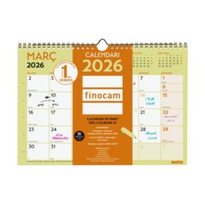 finocam grafik calendario de pared en catalan anual 2026 297x10x212mm espacio para escribir color surtidos