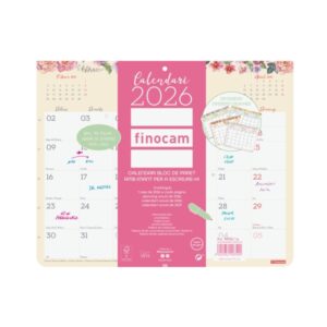 finocam design calendario imantado en catalan anual 2026 bloc encolado 250x6x200mm espacio para escribir color surtidos