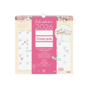 finocam design calendario de pared anual 2026 300x5x310mm color surtidos