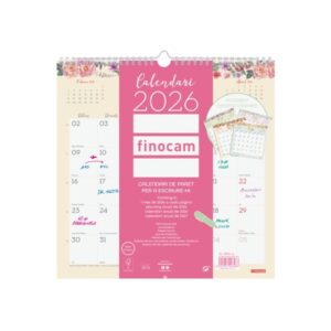 finocam design calendario de pared en catalan anual 2026 300x5x310mm color surtidos