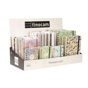 finocam trendy expositor con 45 agendas de espiral surtidas anual 2026 color surtidos