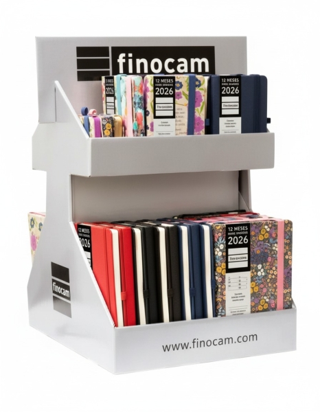 finocam minimal design expositor giratorio con 55 agendas minimal surtidas en catalan anual 2026 color surtidos