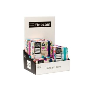 finocam minimal design expositor con 15 agendas anual 2026 color surtidos