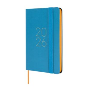finocam flexi lisa agenda en catalan anual 2026 tapa blanda formato f2 85x13x130mm semana vista horizontal color azul