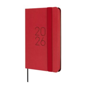 finocam flexi lisa agenda en catalan anual 2026 tapa blanda formato f2 85x13x130mm semana vista horizontal color rojo
