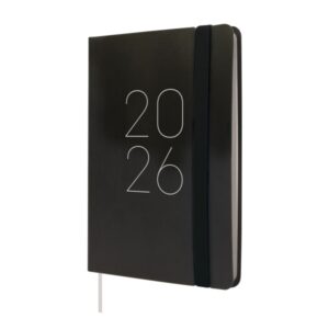 finocam flexi lisa agenda anual 2026 tapa blanda formato f4 120x13x172mm semana vista horizontal color negro