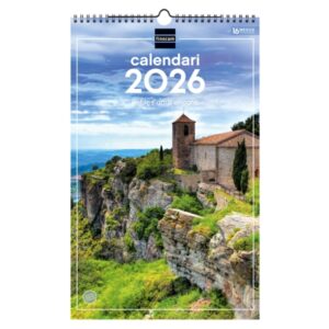 finocam calendario de pared en catalan anual 2026 imagenes variadas con espiral espacio para escribir tematica de ciudades y pueblos