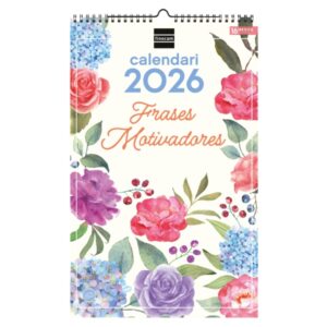 finocam calendario de pared en catalan anual 2026 imagenes variadas con espiral espacio para escribir tematica de frases motivadoras