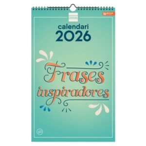 finocam calendario de pared en catalan anual 2026 imagenes variadas con espiral espacio para escribir tematica de frases inspiradoras