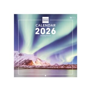 finocam calendario de pared internacional anual 2026 imagenes variadas 311x5x305mm tematica de naturaleza