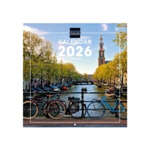 finocam calendario de pared internacional anual 2026 imagenes variadas 311x5x305mm tematica de amsterdam