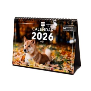 finocam calendario de sobremesa internacional anual 2026 imagenes variadas 210x70x155mm tematica de perros