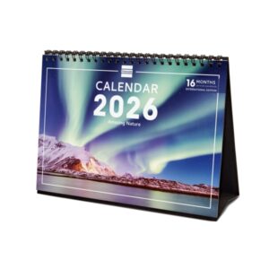finocam calendario de sobremesa internacional anual 2026 imagenes variadas 210x70x155mm tematica de naturaleza