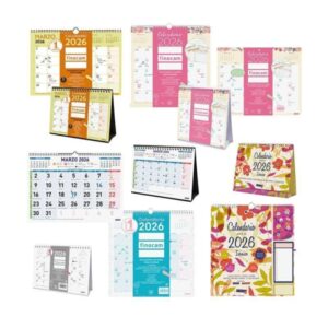 finocam trendy pack de 44 calendarios surtidos anual 2026 color surtidos