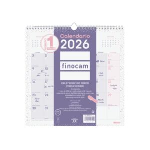 finocam chic calendario de pared anual 2026 300x5x310mm espacio para escribir color morado