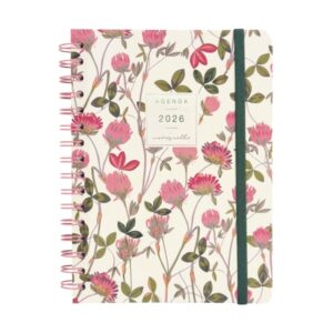 finocam moniquilla agenda anual 2026 planificador cierre de goma formato e10 155x212mm semana vista horizontal tematica de flores