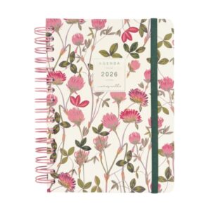 finocam moniquilla agenda de espiral en catalan anual 2026 planificador cierre de goma formato e10 155x212mm 1 dia por pagina tematica de flores