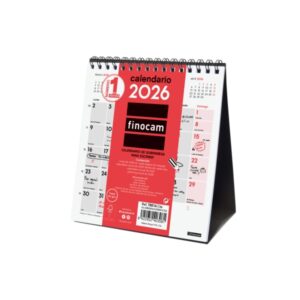 finocam calendario de sobremesa anual 2026 140x70x155mm espacio para escribir color