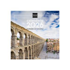 finocam calendario de pared anual 2026 imagenes variadas 300x300mm espacio para escribir tematica de ciudades y pueblos