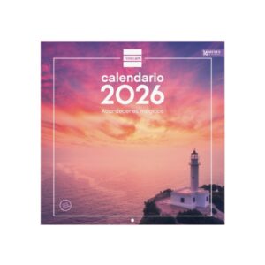 finocam calendario de pared anual 2026 imagenes variadas 300x300mm espacio para escribir tematica de atardeceres magicos