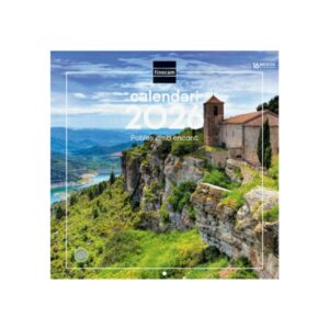finocam calendario de pared en catalan anual 2026 imagenes variadas 300x300mm espacio para escribir tematica de ciudades y pueblos