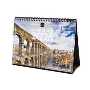 finocam calendario de sobremesa anual 2026 imagenes variadas espacio para escribir tematica de ciudades y pueblos