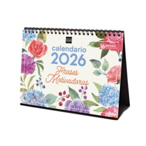 finocam calendario de sobremesa anual 2026 imagenes variadas espacio para escribir tematica de frases motivadoras