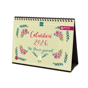 finocam calendario de sobremesa en catalan anual 2026 imagenes variadas espacio para escribir tematica de flores