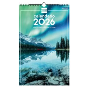 finocam calendario de pared anual 2026 imagenes variadas con espiral espacio para escribir tematica de naturaleza