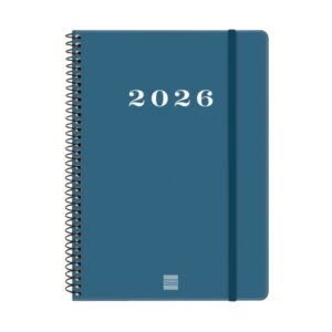 finocam my agenda de espiral en catalan anual 2026 tapa dura antirayaduras formato e10 171x9x212mm semana vista horizontal color azul