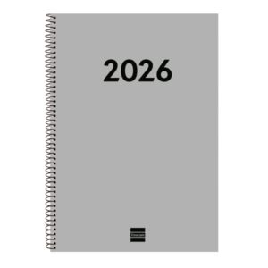 finocam espiral recambio anual 2026 para agendas duo anual 2026 formato e40 217x14x297mm semana vista en vertical color gris claro