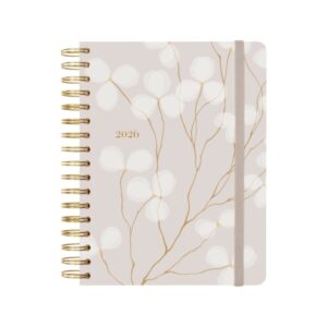 finocam optimal agenda de espiral internacional anual 2026 planificador cierre de goma formato 1/4 155x215mm semana vista horizontal tematica de flores