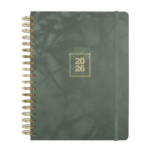 finocam optimal agenda de espiral internacional anual 2026 planificador cierre de goma formato b5 176x250mm semana vista horizontal color verde