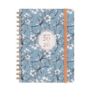 finocam you agenda de espiral en catalan anual 2026 planificador cierre de goma formato e10 172x19x220mm semana vista horizontal tematica de flores
