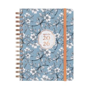 finocam you agenda de espiral en catalan anual 2026 planificador cierre de goma formato e10 180x30x220mm 1 dia por pagina tematica de flores