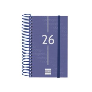 finocam year agenda de espiral tapa ligera formato e3 95x24x127mm 1 dia por pagina color azul