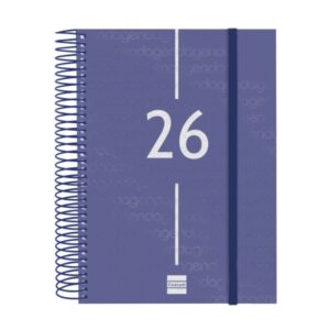 finocam year agenda de espiral tapa ligera formato e10 175x29x212mm 1 dia por pagina color azul
