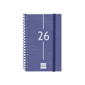 finocam year agenda de espiral anual 2026 tapa ligera formato e3 85x14x127mm semana vista horizontal color azul